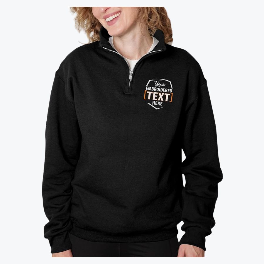 Embroidered Half Zip Pullover 